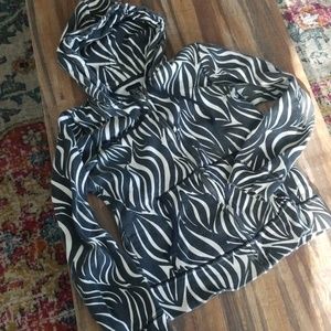 Zebra Print Full-Zip Hoodie